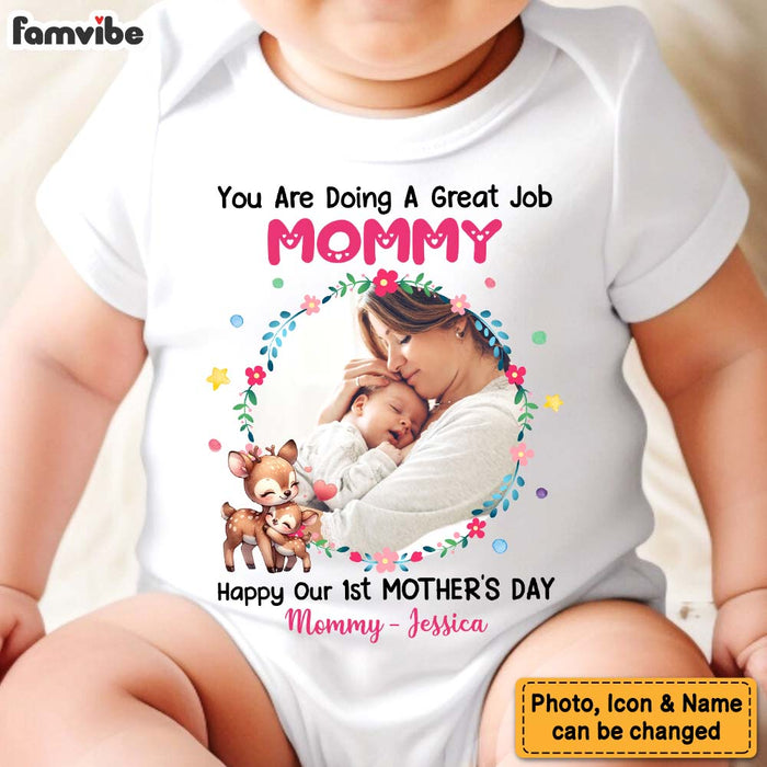 Personalized Gift For First Mother's Day Photo Custom Baby Onesie 32751 1