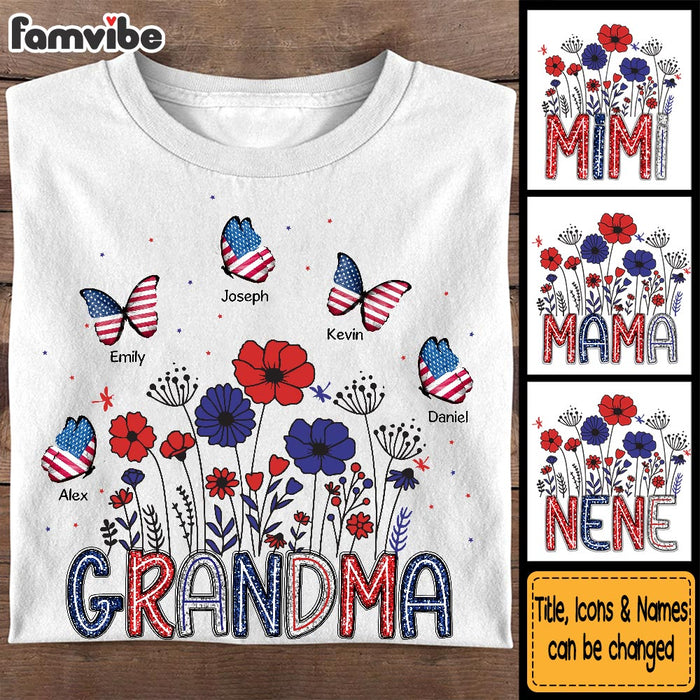 Personalized Gift for Grandma USA flag butterfly Shirt - Hoodie - Sweatshirt 34030 1