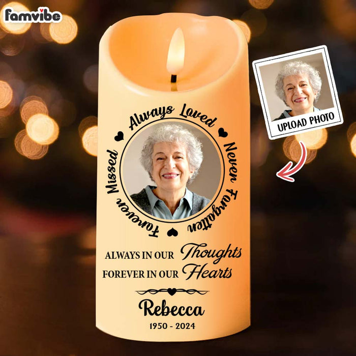 Personalized Gift For Family Members Custom Photo Always In Our Thoughts LED Candle 36225 1