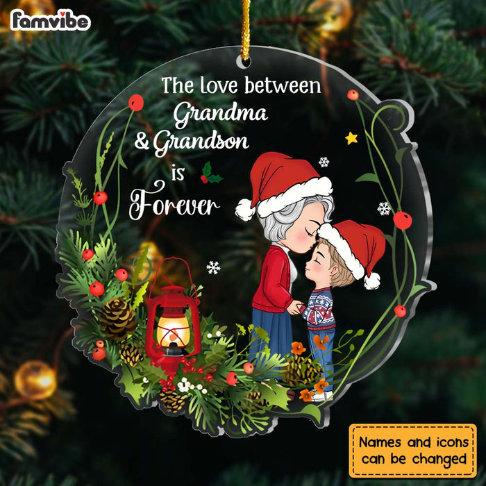 Personalized Gift For Granddaughter Grandson Love Between Grandma Is Forever Ornament 30376 1