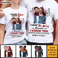 Personalized Gift For Couple I Lead The Way I Stand Behind You Couple T Shirt 32834 thumb 1