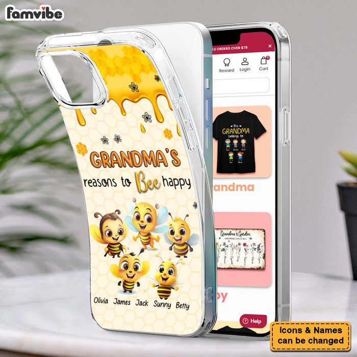 Personalized Gift For Grandma Reasons To Bee Happy Clear Phone Case 34567 1