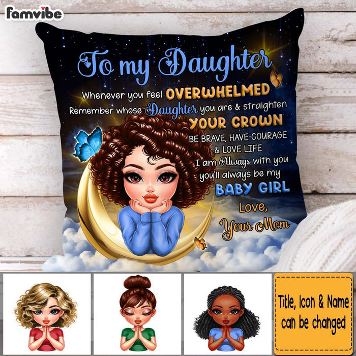 Personalized Gift For Daughter Blue Butterfly Moon Pillow 32800 1