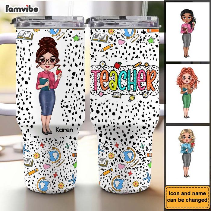 Personalized Gift For Teacher Custom Title 40oz Tumbler With Straw 34560 1
