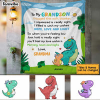 Personalized Dinosaur Grandson Granddaughter Blanket MR312 85O34 thumb 1