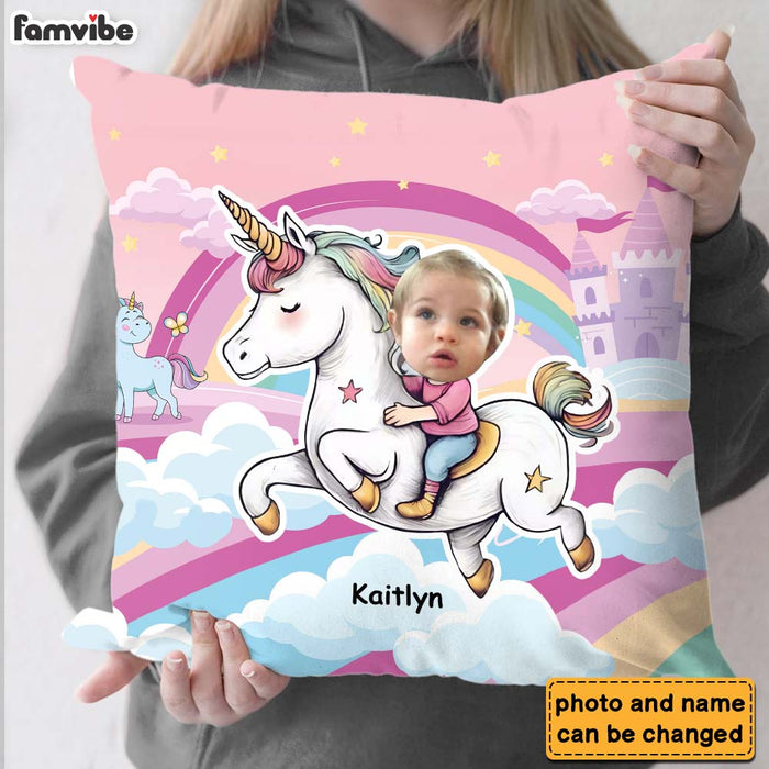 Personalized Unicorn Wonderland Custom Kid Photo Pillow 36927 1