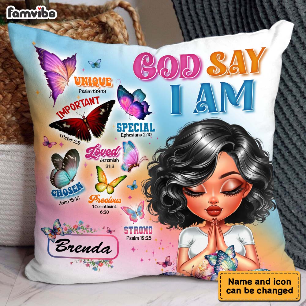 Personalized Gift For Daughter Affirmation I God Says Pillow 32819 Primary Mockup