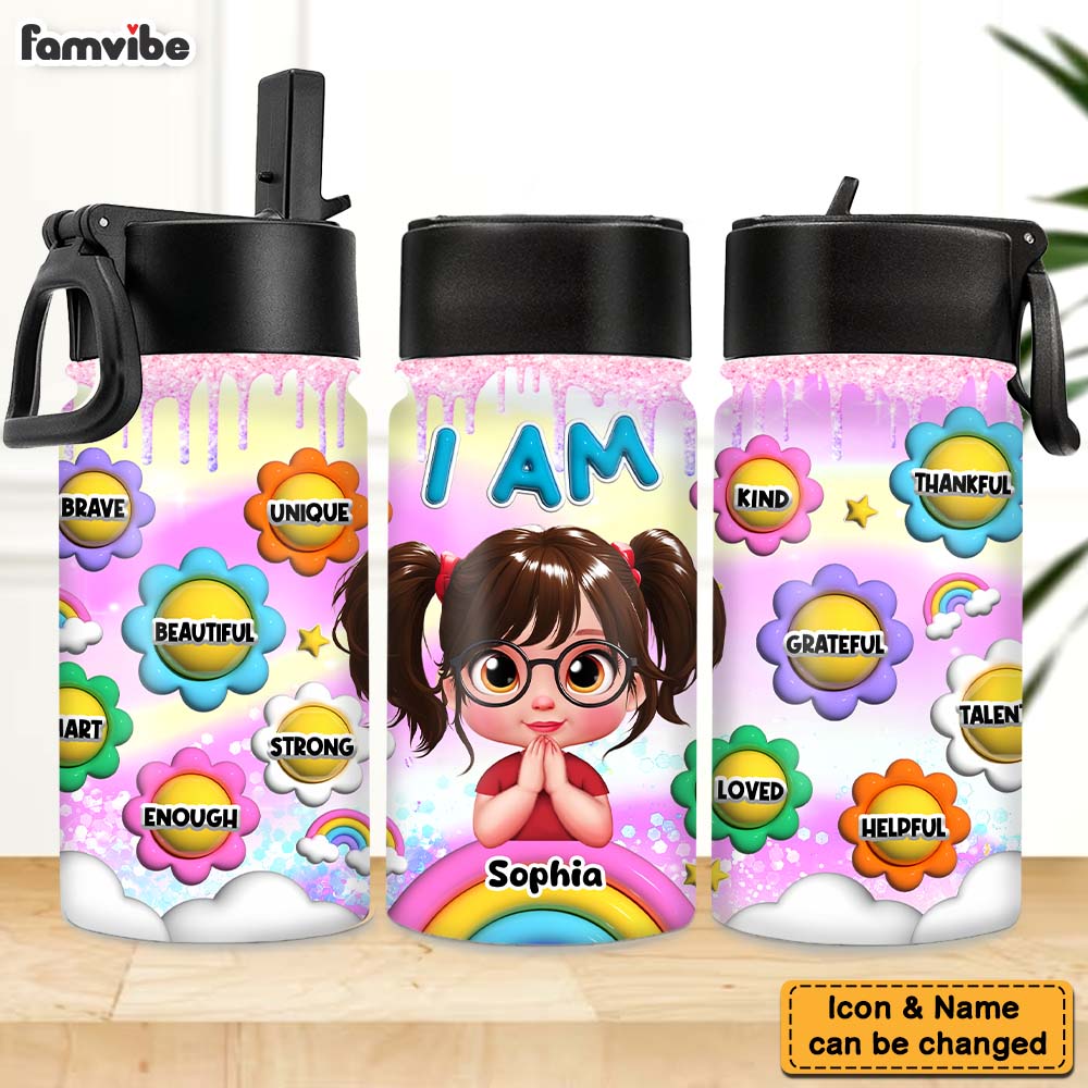 Personalized Gift For Granddaughter I An Kind Kids Water Bottle 32812 Primary Mockup