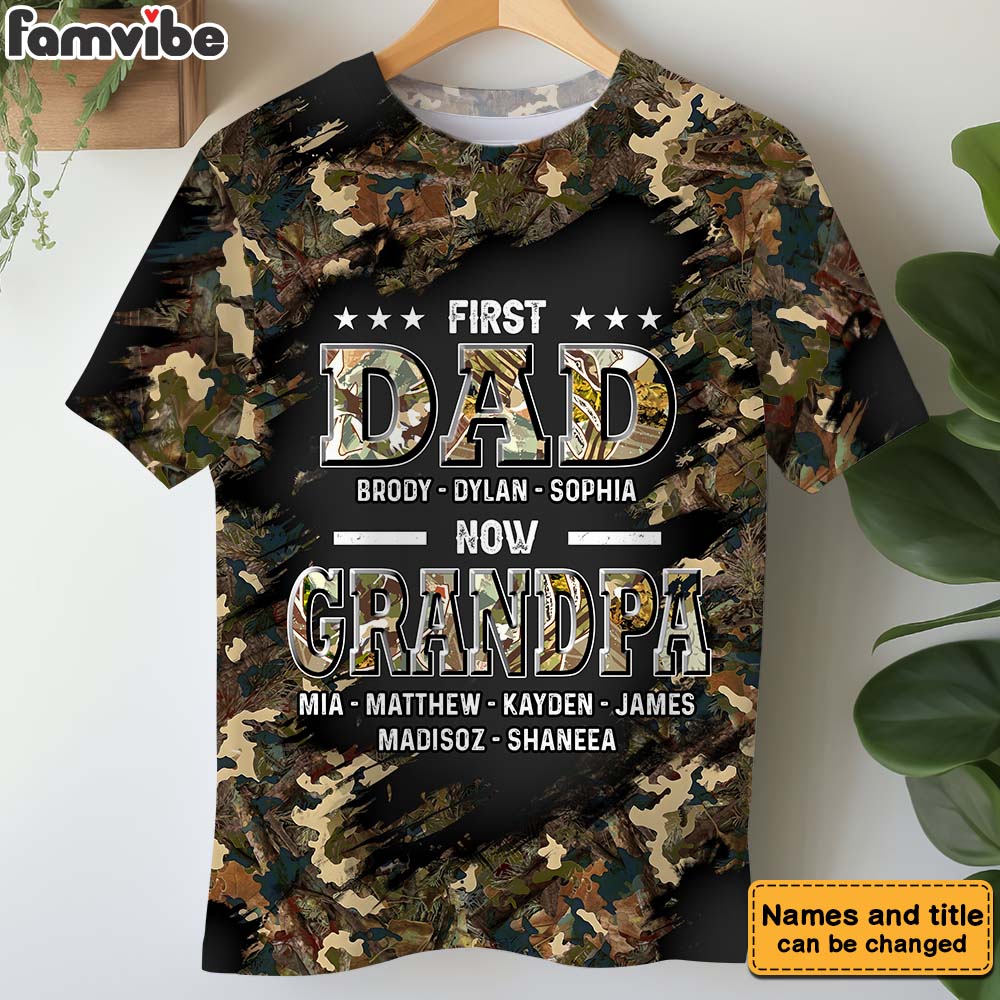 Personalized Gift First Dad Now Grandpa All-over Print T Shirt - Hoodie - Sweatshirt 32789 Primary Mockup