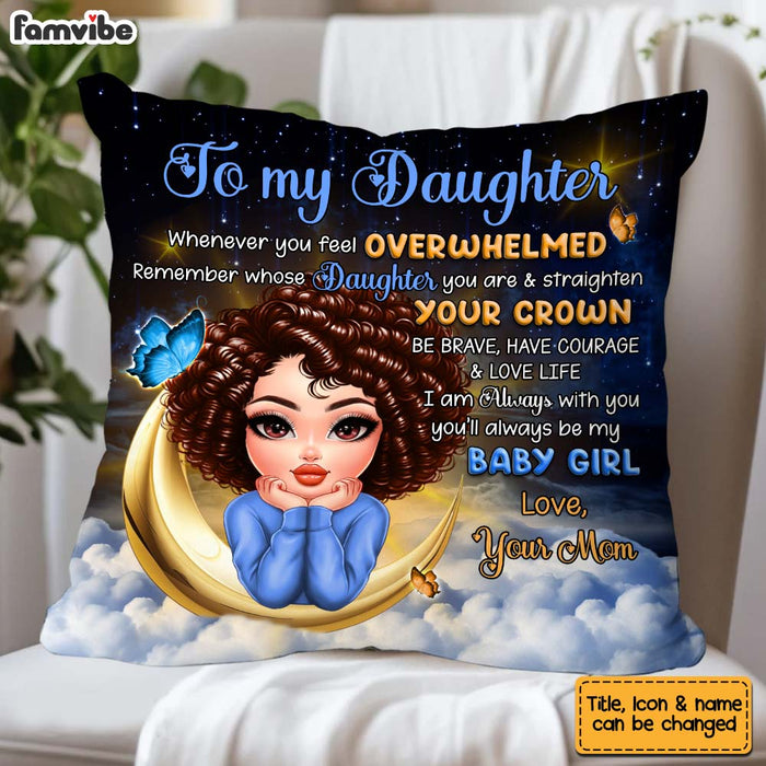 Personalized Gift For Daughter Blue Butterfly Moon Pillow 32800 1