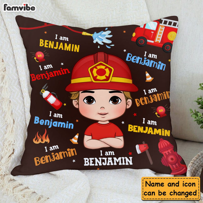 Personalized Gift For Grandson Firefighter Custom Name Pillow 30876 1