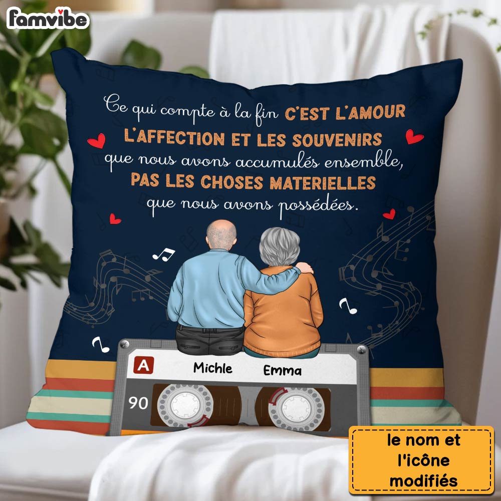 Personalized French Gift For Couples C'est L'amour, L'affection Et Les Souvenirs Pillow Primary Mockup
