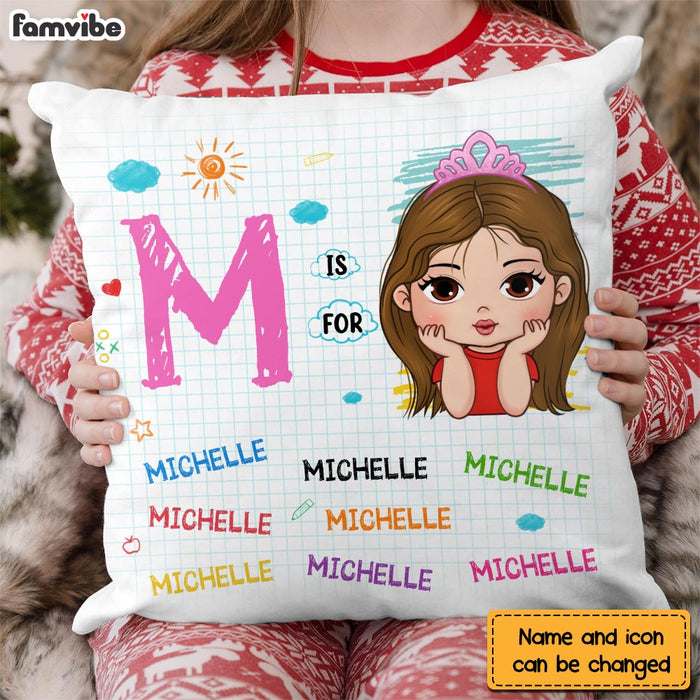 Personalized Gift For Grandson Custom Name Drawing Letter Pillow 30840 1