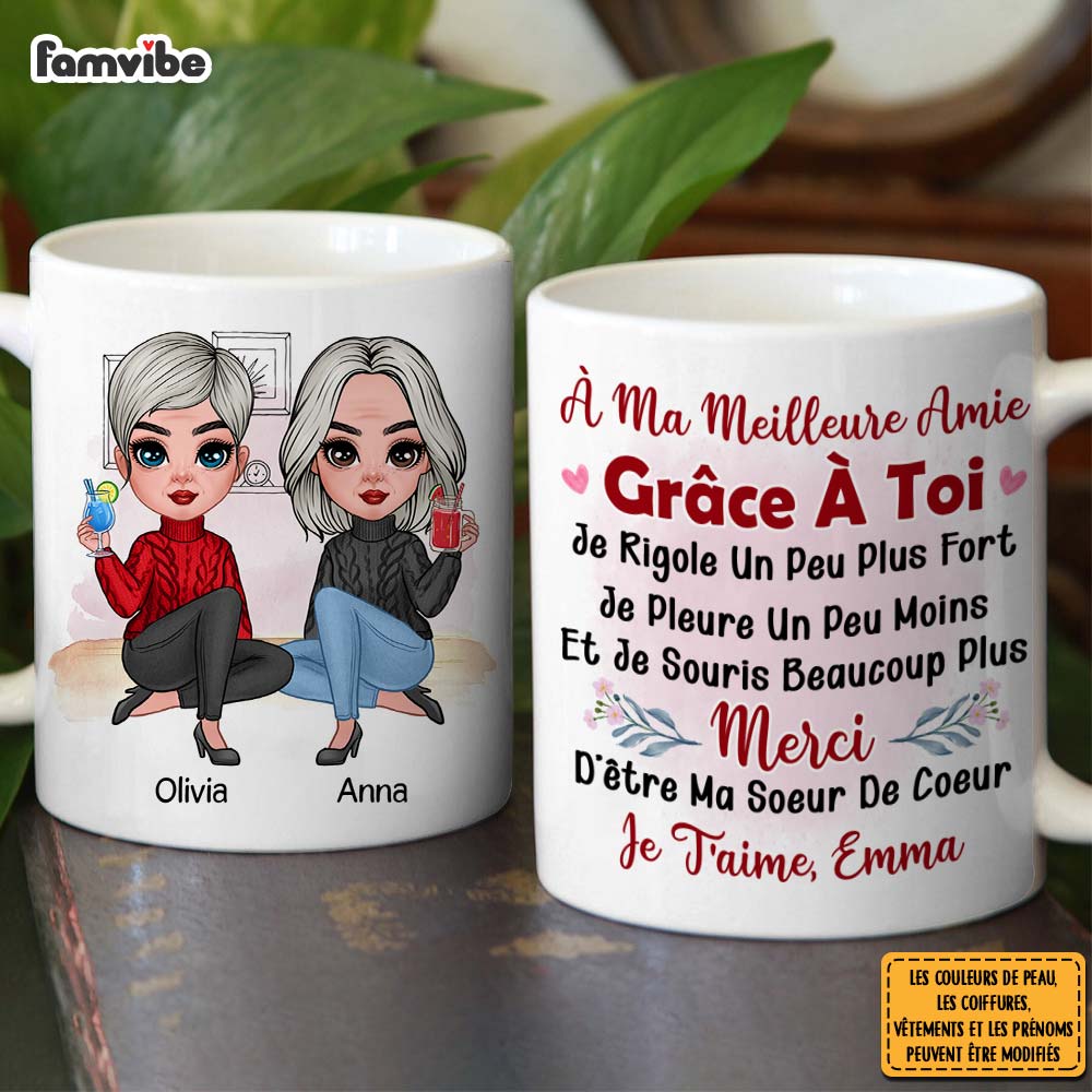 Personalized French Friend Gift À Ma Meilleure Amie Mug 30838 Primary Mockup