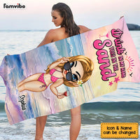 Personalized Gift For Daughter Drink In My Hand Toes In The Sand Beach Towel 34531 thumb 1
