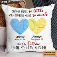 Personalized Custom Map Heart Shaped Long Distance Pillow 36688 thumb 1