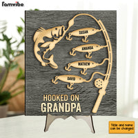 Personalized Gift For Dad Grandpa Hooked On 2 Layered Wooden Plaque 33149 thumb 1