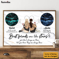 Personalized Best Friends Gifts Best Friend Are Like Stars Bestie Birthday Gift Poster 37379 thumb 1