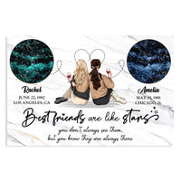 Personalized Best Friends Gifts Best Friend Are Like Stars Bestie Birthday Gift Poster 37379 thumb 1