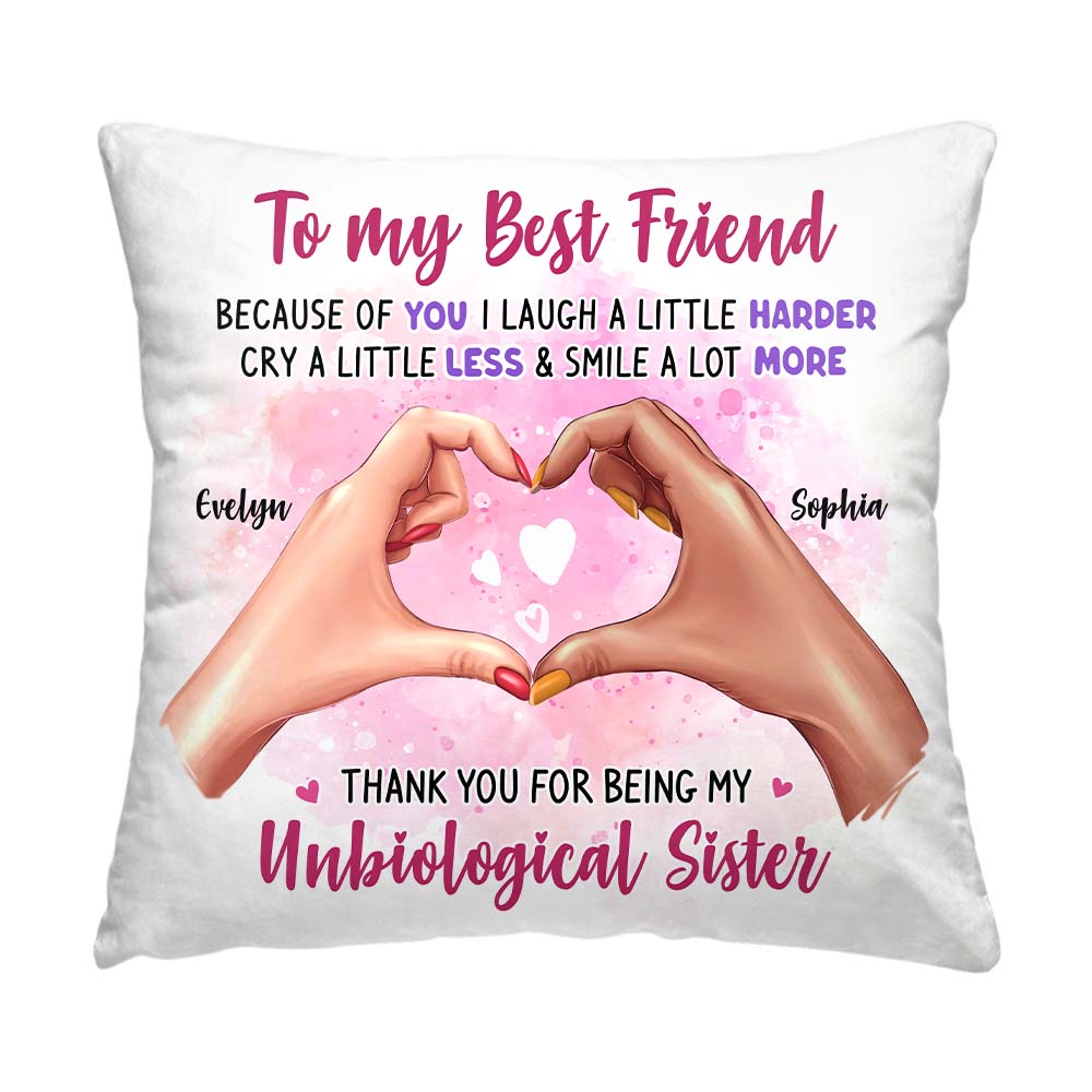 Personalized Gift To my Friend Heart Hands Pillow 32878 Primary Mockup