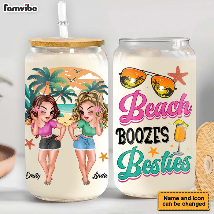 Personalized Gift For Friend Summer Vibe Beach Boozes Glass Can 33821 1
