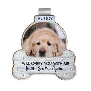 Personalized Custom Shaped Car Visor Clip Custom Photo I Will Carry You With Me 38106 Prinmary Mockup