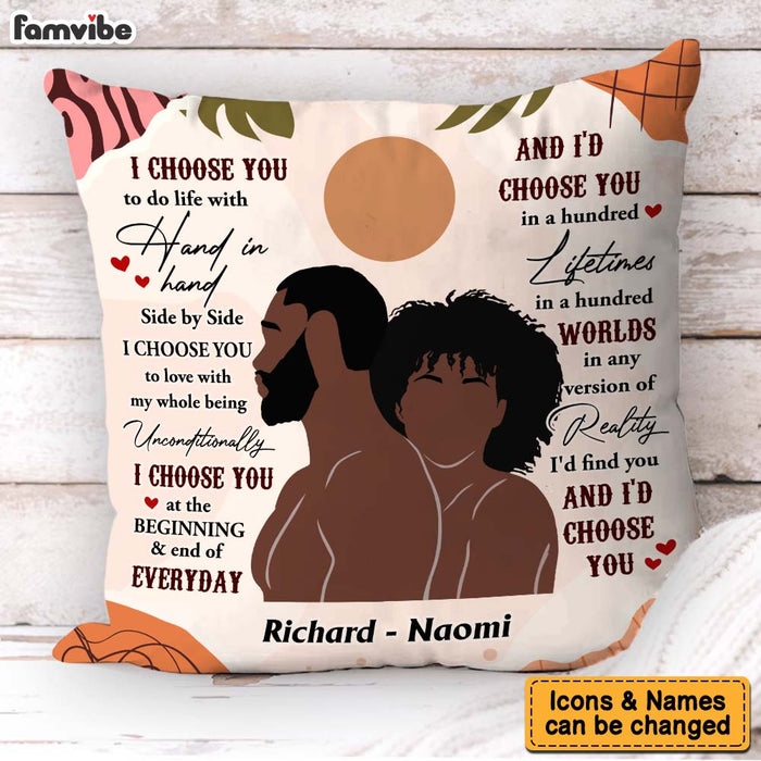 Personalized Gift For Couple I Choose You Boho Style Pillow 32826 1
