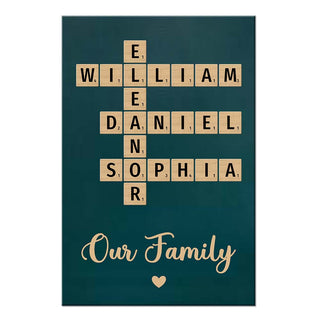 Personalized Family Crossword Art Retro Background Poster 36010 Primary Mockup