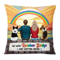 Personalized Gift For Dog Lovers Rainbow Bridge Had Visiting Hours Pillow 34012 thumb 1