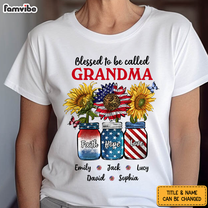 Personalized Faith Hope Love Blessed Grandma Shirt - Hoodie - Sweatshirt 34155 1