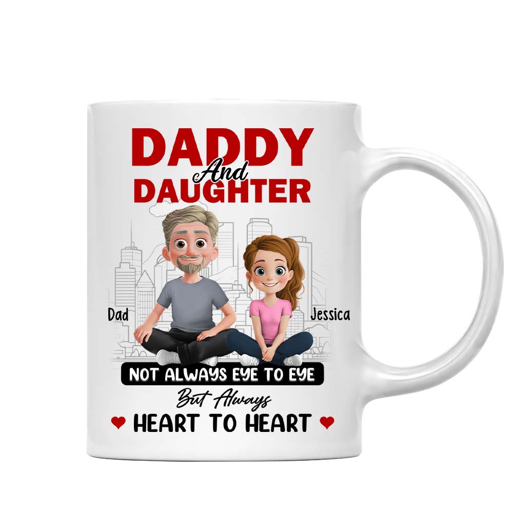 Personalized Gift Daughter And Dad Always Heart To Heart Mug 38137 Primary Mockup