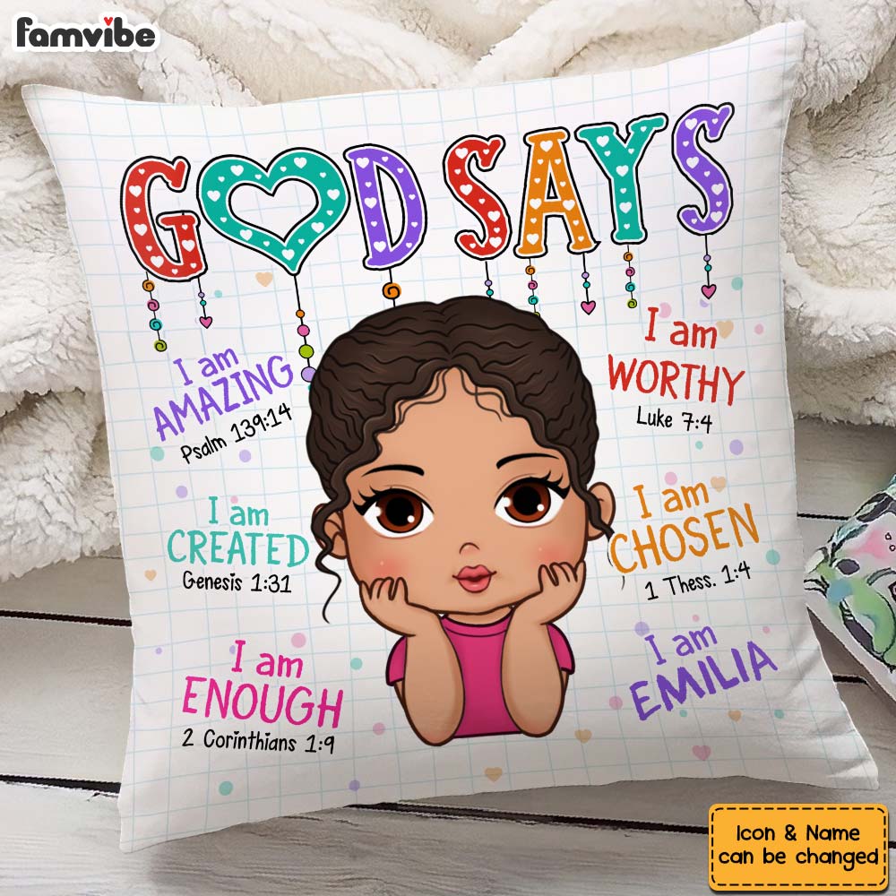 Personalized Gift for Granddaughter God say I Am Pillow 32873 Primary Mockup