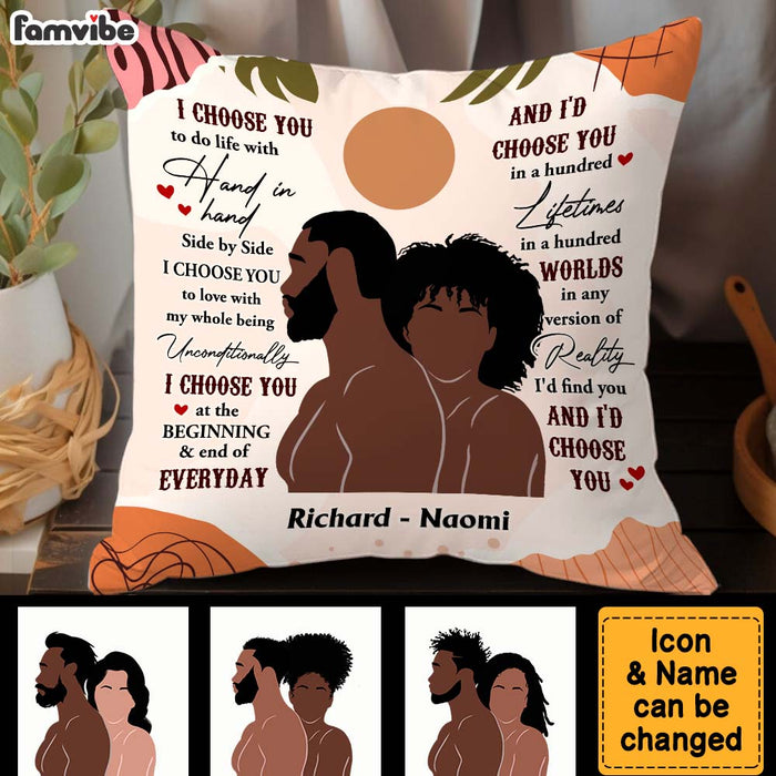 Personalized Gift For Couple I Choose You Boho Style Pillow 32826 1