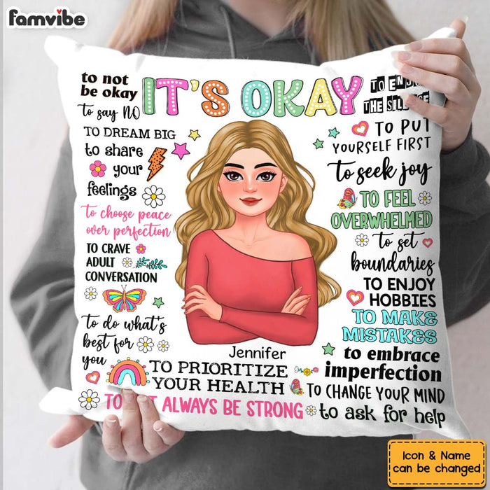 Personalized Gift For Woman It's Okey Pillow 34518 1