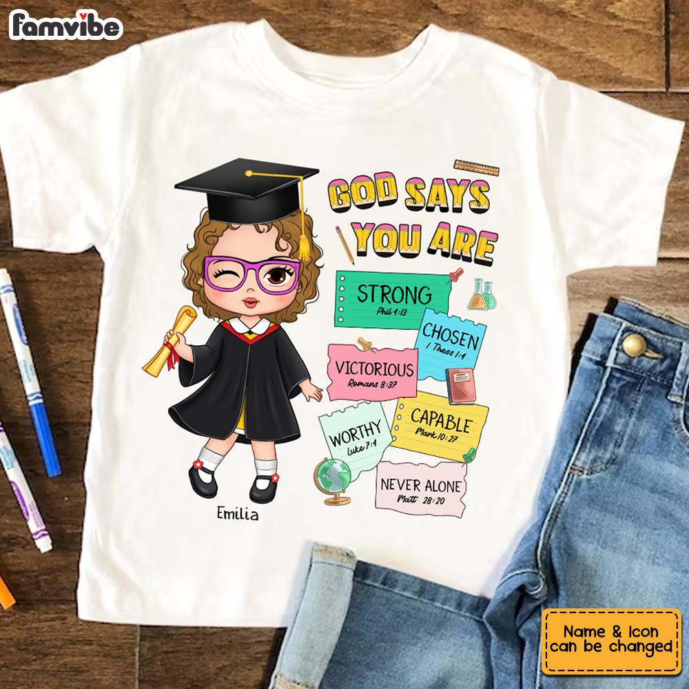 Personalized Graduation God Says I Am Kid T Shirt - Kid Hoodie - Kid Sweatshirt 32602 Mockup 2