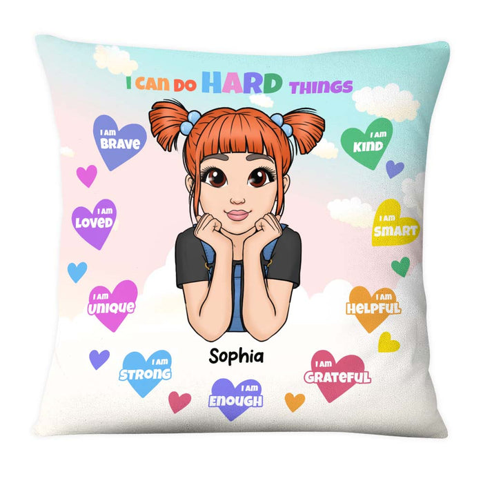Personalized Affirmation Gift For Granddaughter I Can Do Hard Things Pillow 25888 1