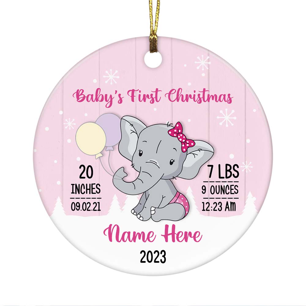 Personalized Elephant Baby First Christmas Ornament OB83 73O47