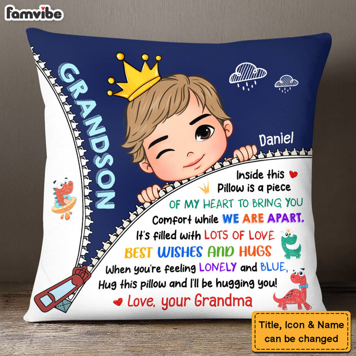 Personalized Gift For Grandson Dinosaur Hug This Pillow 28704 1