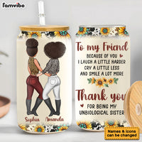 Personalized Gift For Friend Thank You For Being My Unbiologial Sister Glass Can 32275 thumb 1
