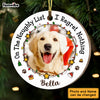 Personalized Gift For Dog Lovers On The Naughty List Upload Photo Circle Ornament 28661 1
