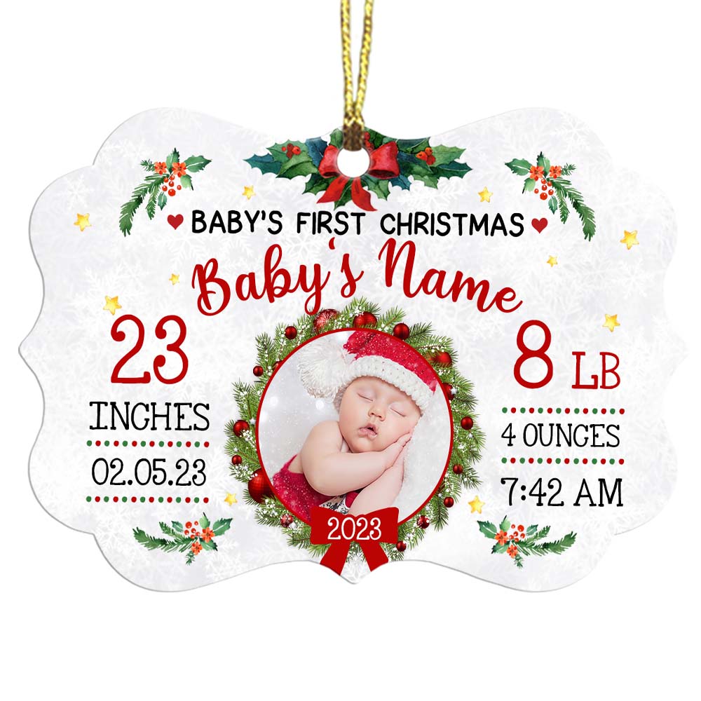 Personalized Baby First Christmas MDF Benelux Ornament OB253 26O36