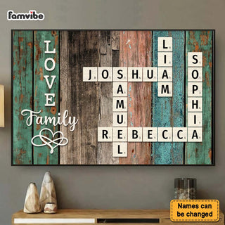 Personalized  Family Crossword Art - Created In A Moment, Treasured Forever Poster 36046 Primary Mockup