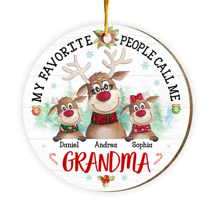 Personalized My Favorite People Call Me Grandma Circle Ornament 29778 1