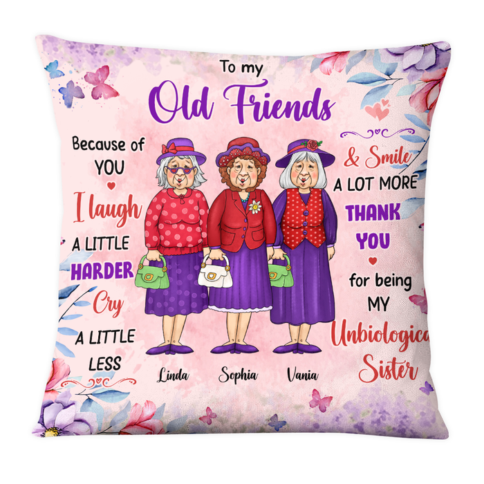 Personalized Gift For Old Friend Thank You For Being My Unbiological Sister Pillow 26450 1
