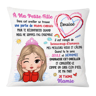 Personalized Gift For Granddaughter French Petite Fille Pillow 30110