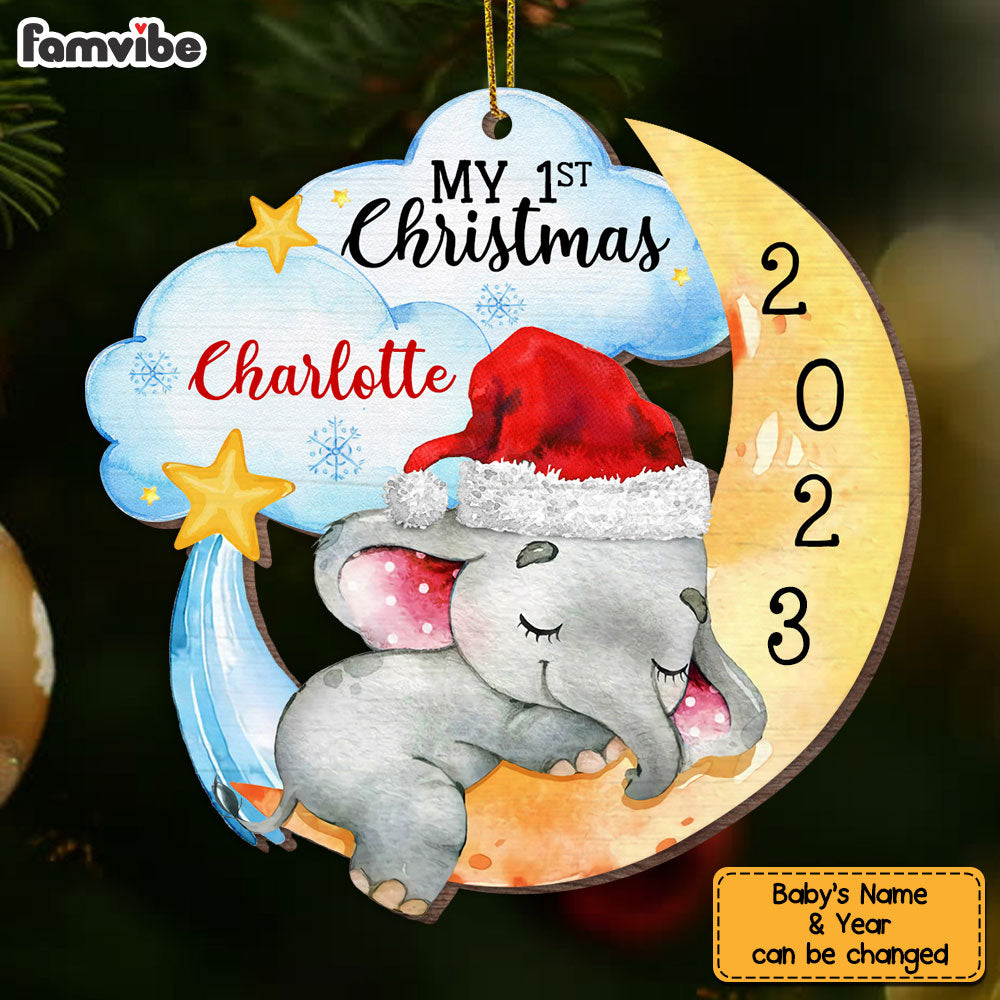 Personalized Elephant Baby First Christmas Ornament SB222 32O53