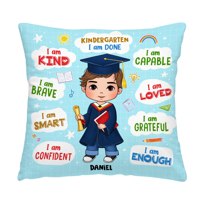 Personalized Gift For Grandkids I Am Done Kindergarten Pillow 32359 1