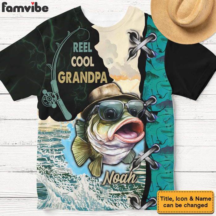Personalized Father's Day Gift Reel Cool Grandpa All-over Print T-shirt 32591 1
