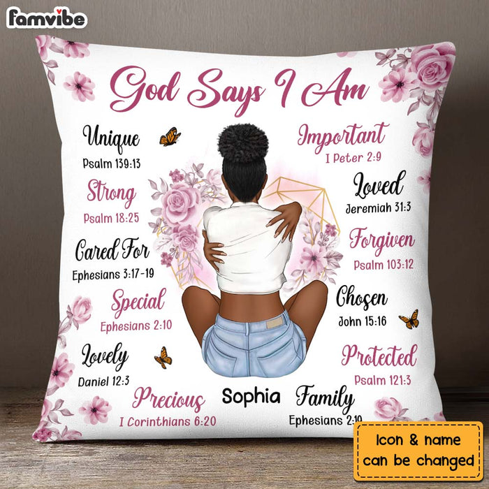 Personalized Christian Gift For Daughter God Says I Am Pillow 26914 1