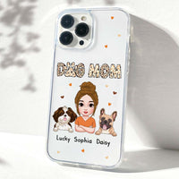Personalized Leopard Sassy Dog Mom Clear Phone Case 34939 thumb 1